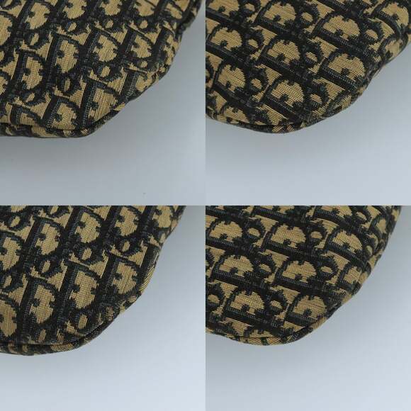 DIOR Trotter Canvas Shoulder Bag Navy Gold - Picture 10 of 12